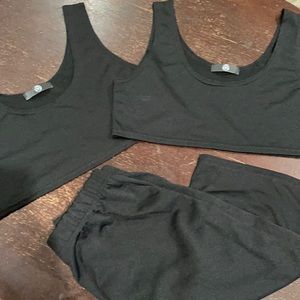 Misguided crop top and strechy shorts